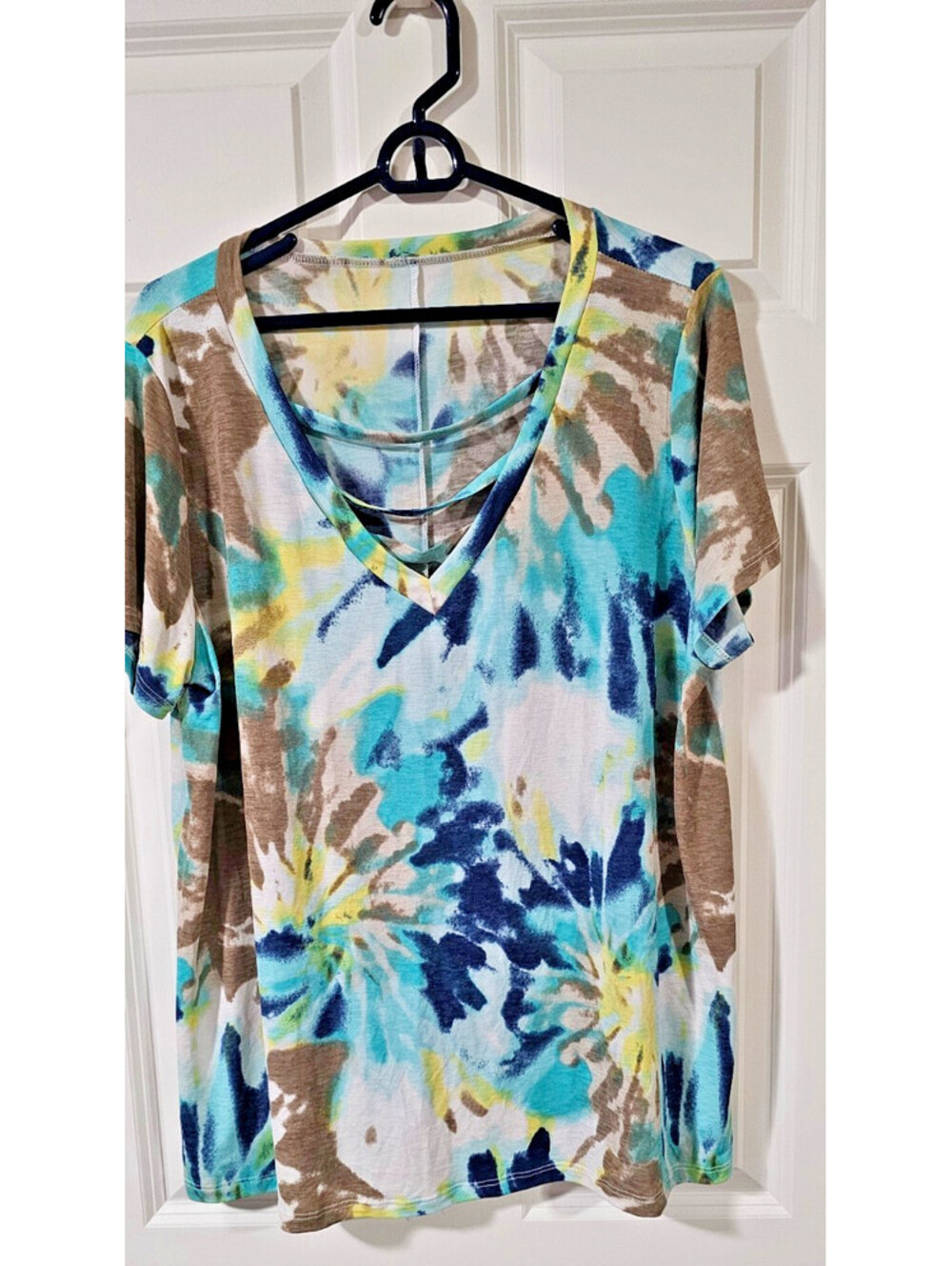 Glitzy Girlz Womens Lshort sleeve tie-dye Sz Large